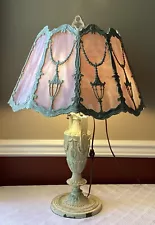 Antique Victorian French (?) Lamp, 27 3/8" T, 11+ Pounds