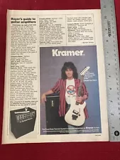 Eddie Van Halen for Kramer Guitar Music Products 1984 Print Ad - Great to Frame!