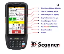 IDVisor Smart ID Scanner touchscreen (+Charging Base/Cord+Extra Battery)