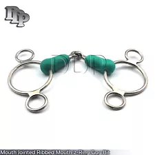 Mouth Jointed Ribbed Mouth 2-Ring Gag Bit 5 Inch BT-009