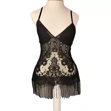 Victoria’s Secret Nightgown Women’s S Lingerie Short Sheer Black Lace Nightie