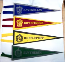 4 Harry Potter House Pennants Banner Fabric Felt 14" x 4"