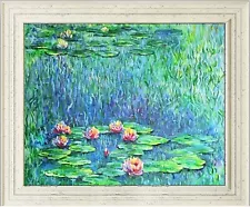 WATER LILIES Monet Oil Painting 20x28 Framed Canvas **SALE