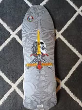 Powell Peralta 9.75" Geegah Skull Sword Skateboard Deck - Silver