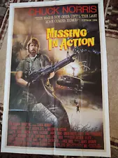 1984 ORIGINAL THEATER ONE SHEET " MISSING IN ACTION " Chuck Norris Unused EX +