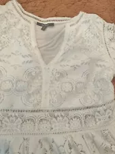 White Anthropologie Lace Blouse Large