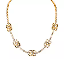 Chanel 2023 Crystal CC Marquise Choker Necklace Fashion Jewelry