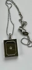 Origami Owl Book Locket Necklace, Silver Tone 18” Adjustable Chain