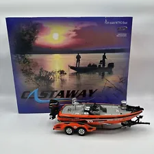 1:24 Action Nitro Castaway Tony Stewart Boat & Trailer #20 Home Depot Mercury