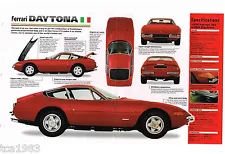 FERRARI DAYTONA 365 SPEC SHEET / Brochure / Catalog: 1969,1970,1971 (For: More than one vehicle)