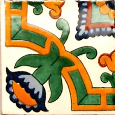 C#068)) MEXICAN TILE SAMPLE WALL FLOOR TALAVERA MEXICO CERAMIC HANDMADE POTTERY