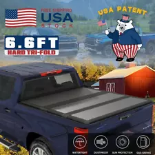 FRP Hard Tri-Fold Tonneau Cover Truck Bed for 07-24 Silverado/Sierra 1500 6.6FT