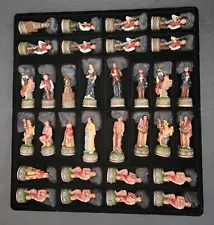 Vintage Chess Set from The Chessmen Cowboys vs Indians Chess Set. RARE!