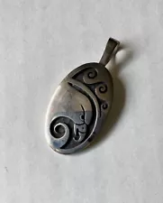 Contemporary Native American made sterling silver pendant Eagle Design