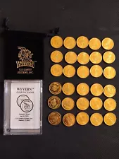 Wyvern Gold Coin Set, Complete, 30 Coins, Bag, Case, U.S. Games Systems