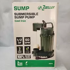 Zoeller #1075 Submersible Sump Pump • 1/2-HP • 115-Volt • Cast Iron • 1075-0001