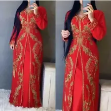 Sale !! African Dress Fancy Abaya Dubai Formal Beaded Moroccan Kaftan for Women