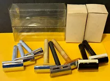 Vintage Aluminium & Plastic Safety Razor Lot of 8 Retro Man's Shaving 70's (NOS)