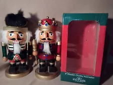 Kurt Adler 9" Chubby Nutcracker With Staff & Christmas Nutcracker With Gun