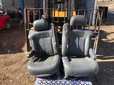 1999-2002 Chevrolet Silverado Dark Leather Seats Some Wear Nice Oem Tested .