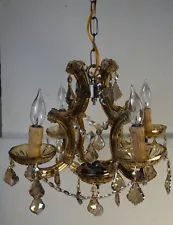 MODERN VENETIAN GLASS AND CRYSTAL HANGING CHANDELIER