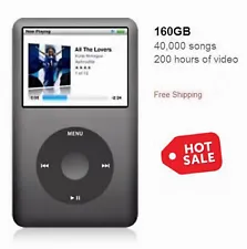 NEW, Apple iPod Classic 7th Generation 160GB Black( Retail box)-180days Warranty