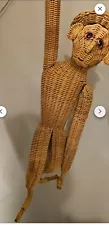 1960s Wicker Hanging Monkey