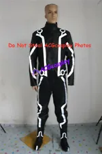 Tron Legacy Sam Flynn Cosplay Costume with reflective stripe with boots covers