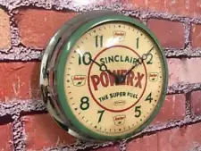 VTG INGRAHAM SINCLAIR POWER-X OLD GAS STATION OIL ADVERTISING WALL CLOCK SIGN