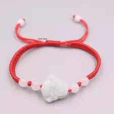 On Sale Jadeite Buddha Red Cord Bracelet Knitted Rope For Man Woman 6.3inch