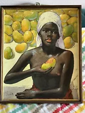 Haitian Woman With A Mango