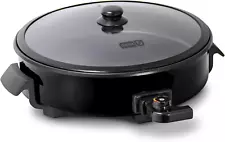 Family Size Electric Skillet 14" Nonstick Surface + Recipe Book 20 Cup Cap 1400W