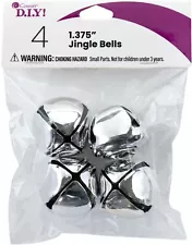 CousinDIY Jingle Bells 1.375" 4/Pkg-Silver