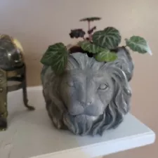 Lion Juda cement face pot planter, for Succulents, cactus mother day sale