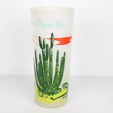 Vtg Blakely Oil & Gas Arizona Organ Pipe Cactus Tall Frosted Tom Collins Glass