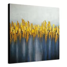 Original Hand Paint Canvas Oil Painting Pic Wall Art Home Decor Abstract Yellow