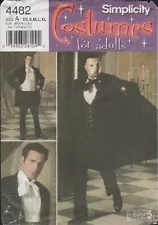 Simplicity 4482 Mens Phantom of the Opera Costume Cape Pattern Size XS-XL Uncut