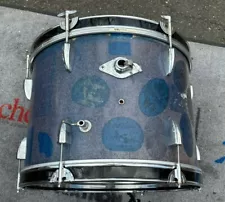 1960's Japan 20" X 14” WOOD KICK BASS Drum Faded Blue Sparkle No legs