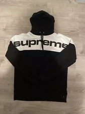 Authentic Excellent Supreme FW17 Black Color Blocked Hoodie Size Small L Block