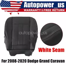 For 2008 - 2020 Dodge Grand Caravan Driver Bottom SEAT COVER Black WHITE Seam