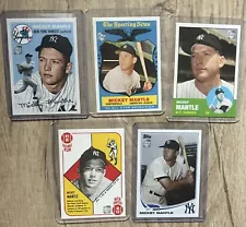 Mickey Mantle 5 Card Mixed Lot - New York Yankees HOF