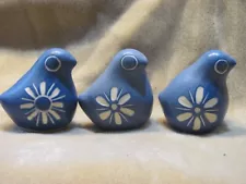 RARE Vintage Strawberry Hill Pottery Small Blue Birds - Made in Canada