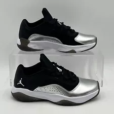 Women's Sz 7 Nike Air Jordan 11 CMFT Low Black Metallic Silver White DV2629 001