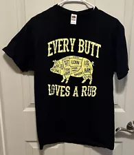 Bbq Every Butt Loves A Rub Shirt Medium Black