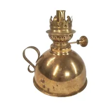 Vintage Brass & Tin Miniature Finger Chamber Oil Lamp Made In India