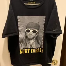 Official Nirvana Kurt Cobain Glasses Black T-Shirt Men's Size XL