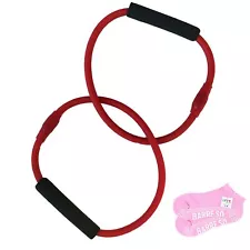 Barre Red Double Tube Exercise Tubing Equipment for Pure Barre Workout & Pair...