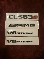 Gloss Black 3D Letters CLS63s AMG V8 BITURBO Emblems for Mercedes Benz X218 C218