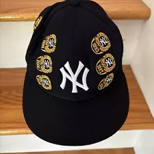 Vtg NY YANKEES 27 World Series Rings Fitted size 7 Hat, Baseball Cap New Era Fit