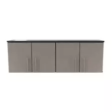 Inval Garage Storage Cabinet 47.24"W x 15.75"H x 11.81"D 4-Door Taupe/Dark Gray